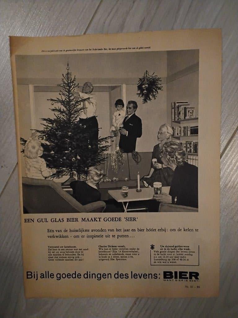 oude advertenties " het bier is weer best " jaren 50, Ophalen of Verzenden, Zo goed als nieuw, Reclamebord, Plaat of Schild, Bavaria