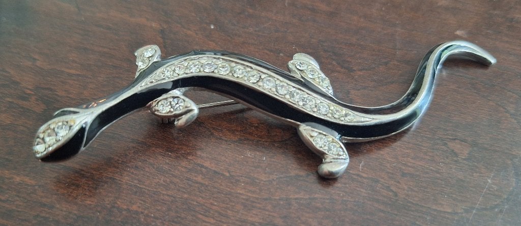 Grote salamander of hagedis broche, 10 cm of meer, Overige materialen, Ophalen of Verzenden, Zo goed als nieuw