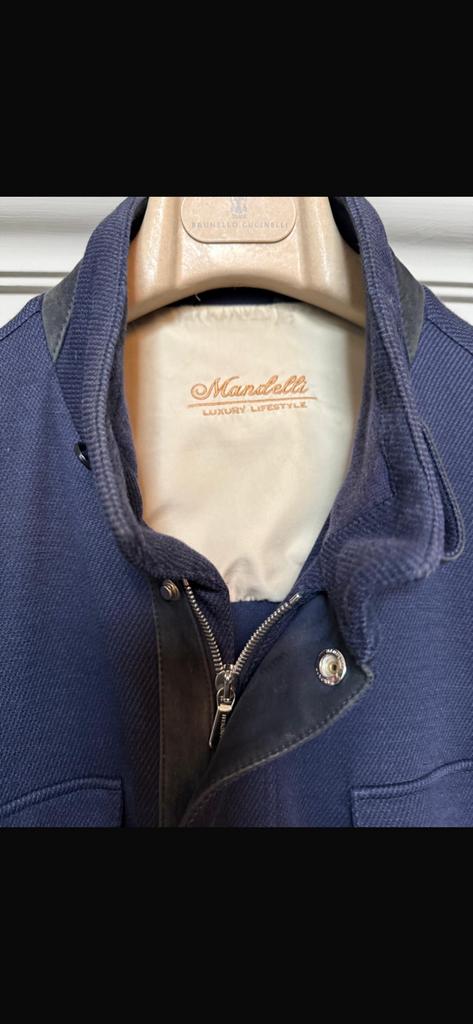 Mandelli Jas maat 52 L, Ophalen of Verzenden, Zo goed als nieuw, Maat 52/54 (L), Blauw