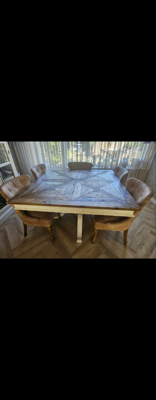 Riviera Maison chateau Belvédère150x150, Huis en Inrichting, Tafels | Eettafels, Ophalen, Gebruikt, Vierkant, Vier personen