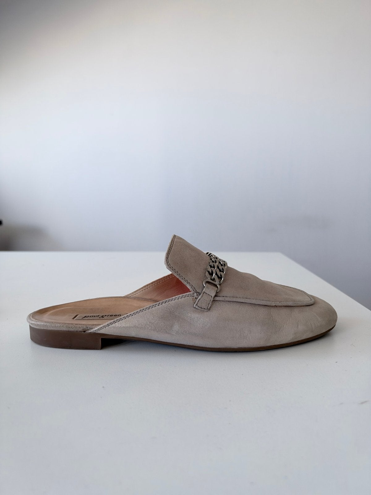 Paul Green instap mocassins met open hiel, metallic leer, Ophalen of Verzenden, Gedragen, Overige kleuren, Espadrilles of Moccasins