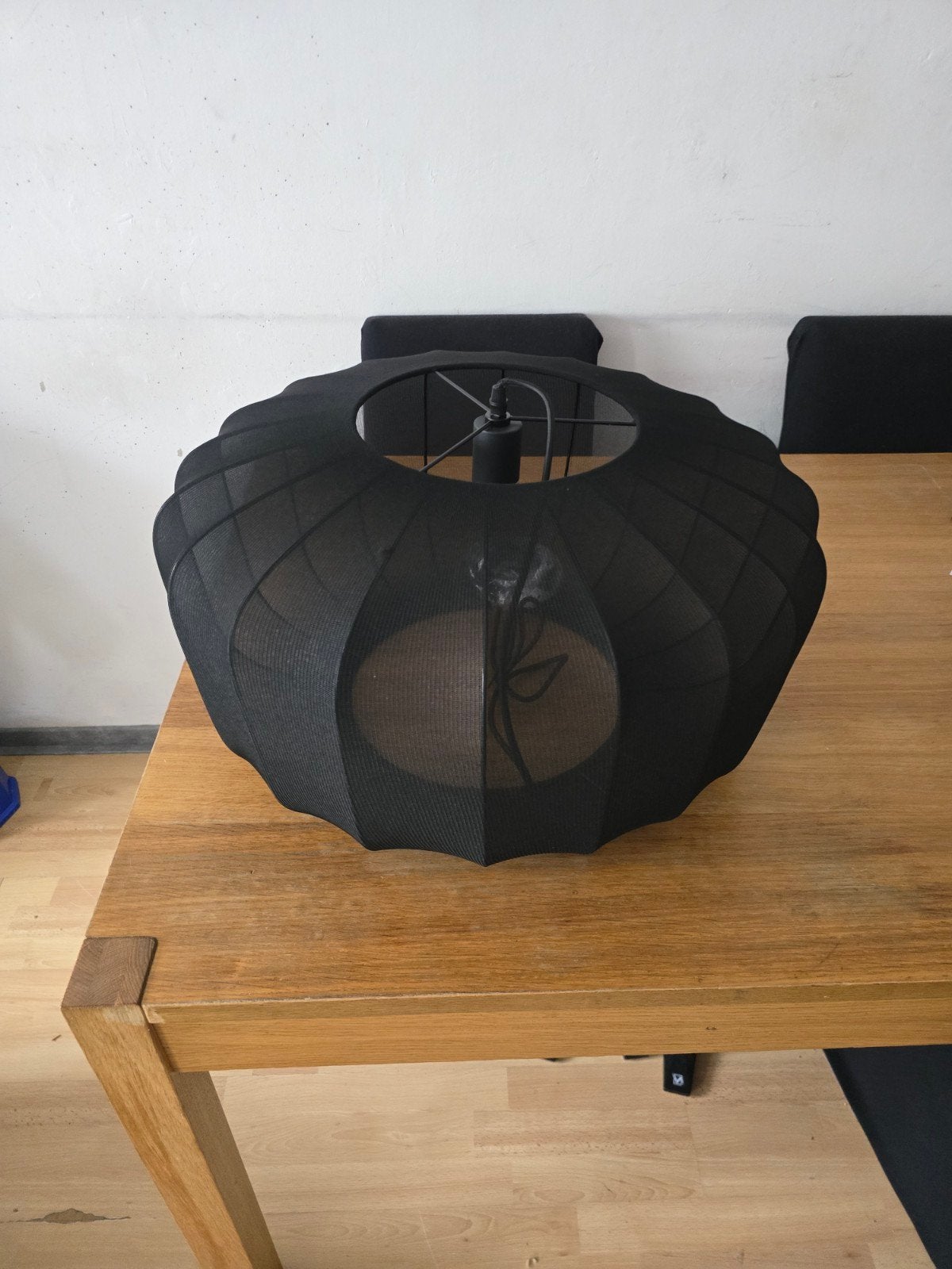 1 of 2 Moderne Zwarte Hanglampen Sable Zwart Linnen Ø 60 cm, Textiel, Nieuw, Modern, E27 (groot)