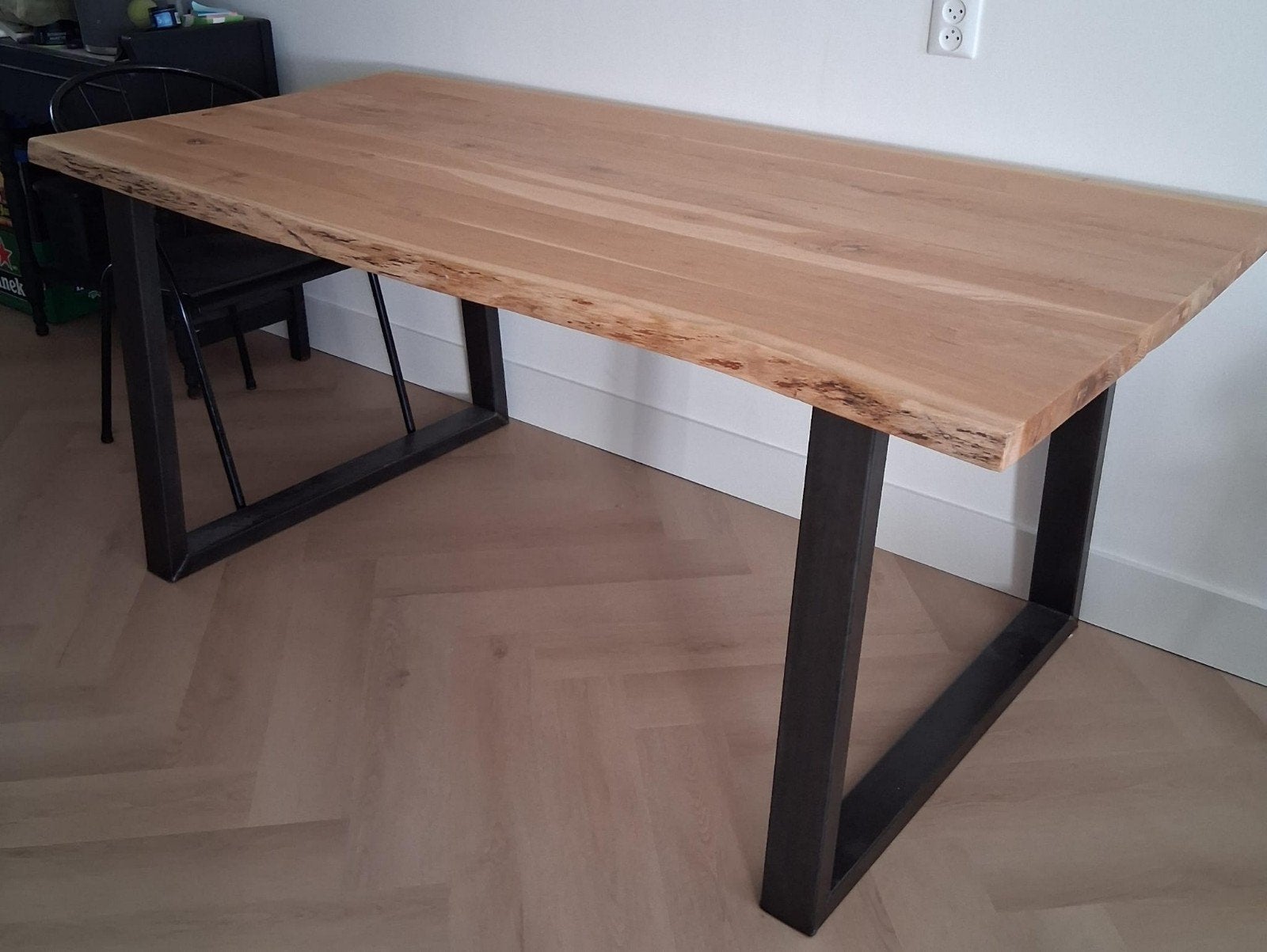 Houten tafel 180x90 cm in perfecte staat, Ophalen, 50 tot 100 cm, Zo goed als nieuw, 150 tot 200 cm