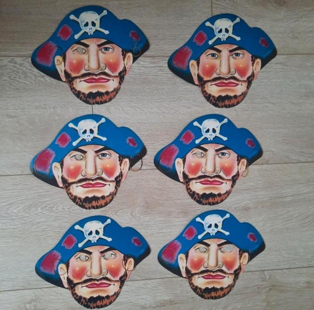 Piratenmasker piraten masker van karton, vintage, retro, Ophalen of Verzenden, Nieuw