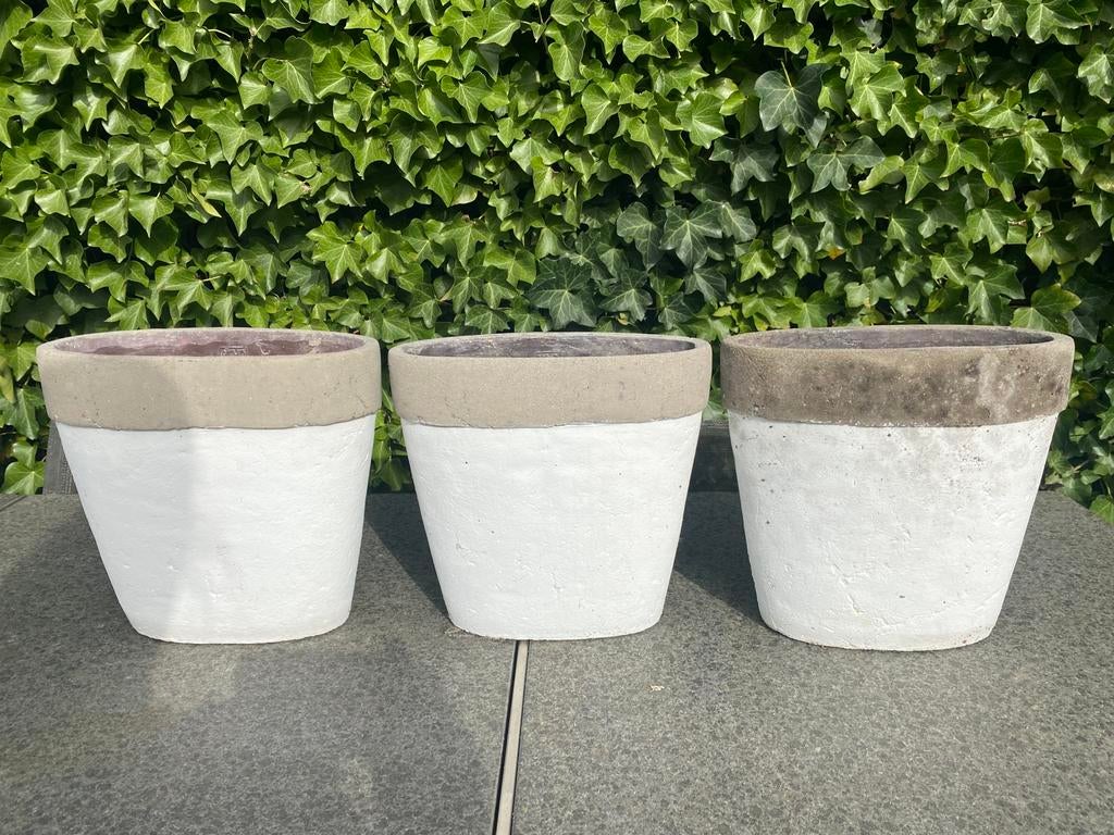 3 PTMD STENEN BLOEMPOTTEN, Rond, Binnen, Ophalen of Verzenden, Zo goed als nieuw