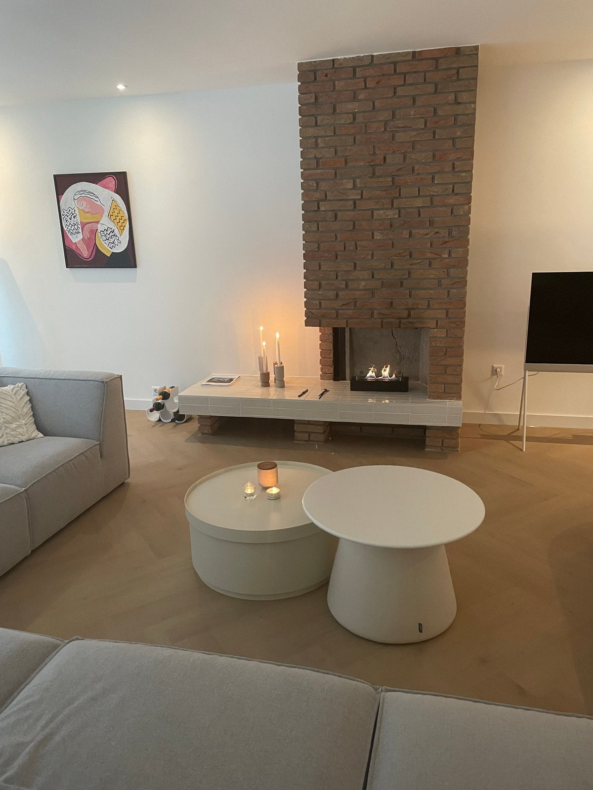 Ninna bijzettafel Ø75 rainy day broste copenhagen, Ophalen, Gebruikt, Rond, 75 cm of meer