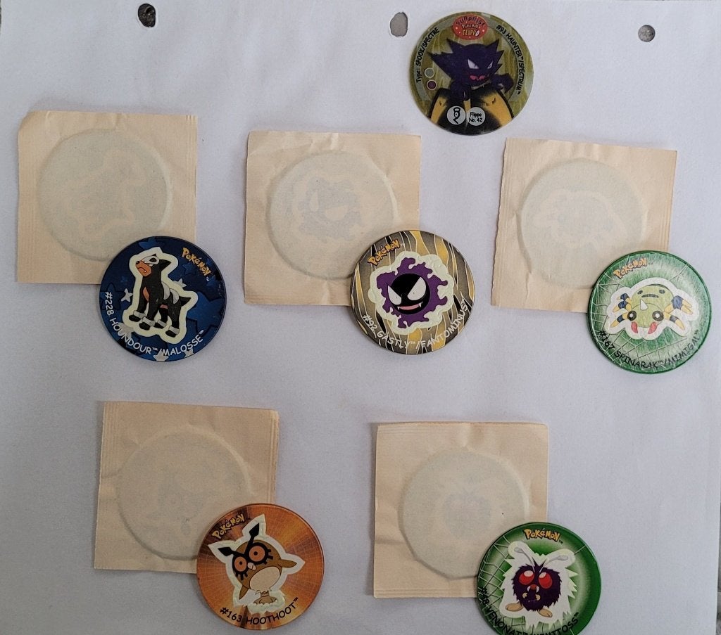 6 nr 's van Surprise Pokémon flippo 1 t/m 45 zie de 4 foto`s, Ophalen of Verzenden, Spiek, Losse flippo's