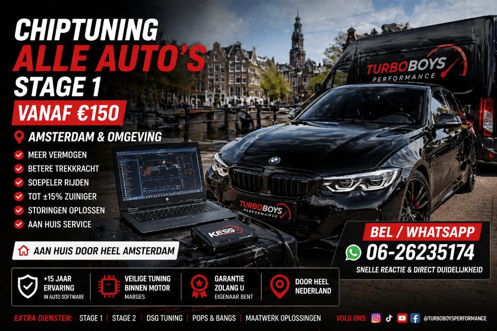 Chiptuning alle auto’s Stage 1 vanaf €150 Amsterdam & omg📍, Ophalen