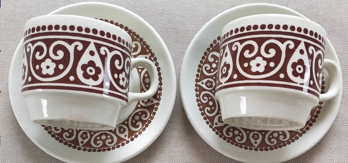 Biltons Jaren 70 Kopje en Schotel (2x) - 70s Cup and Saucer, Antiek en Kunst, Ophalen of Verzenden