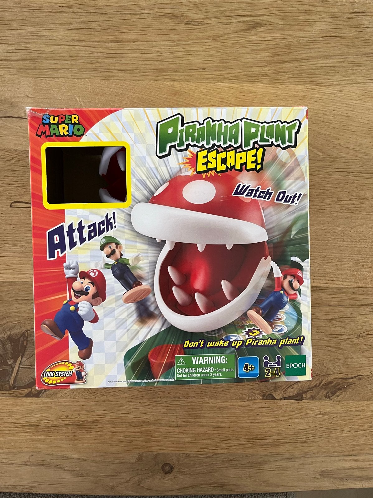 Super Mario Piranha Plant Ontsnapping Bordspel, Drie of vier spelers, Ophalen, Zo goed als nieuw