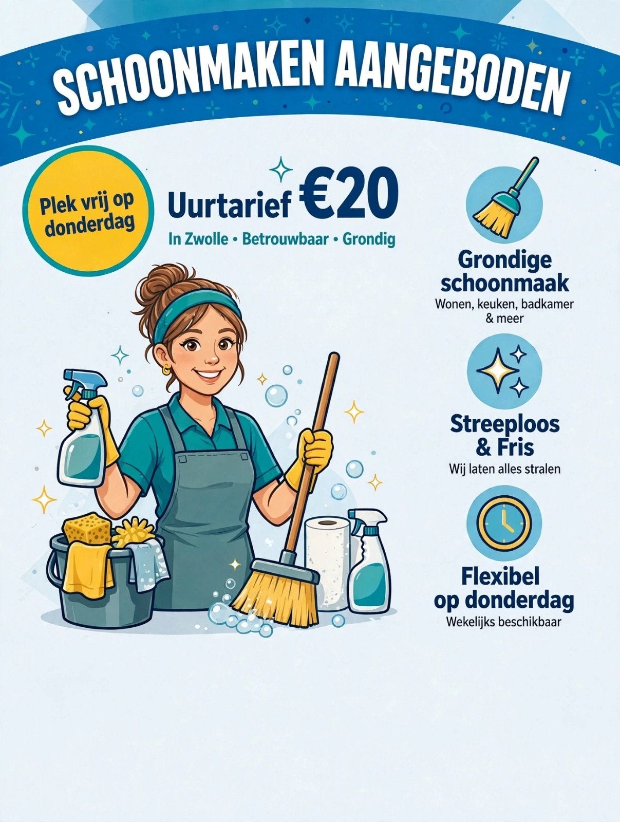 schoonmaaken aangeboden