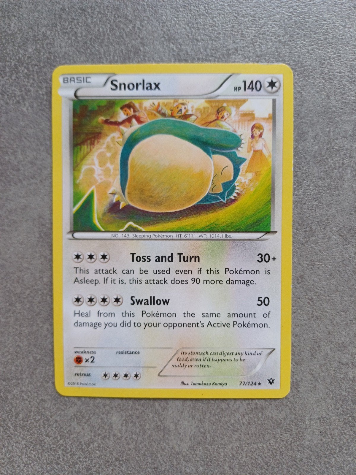 Pokémon Snorlax- 77/124, Ophalen of Verzenden, Losse kaart