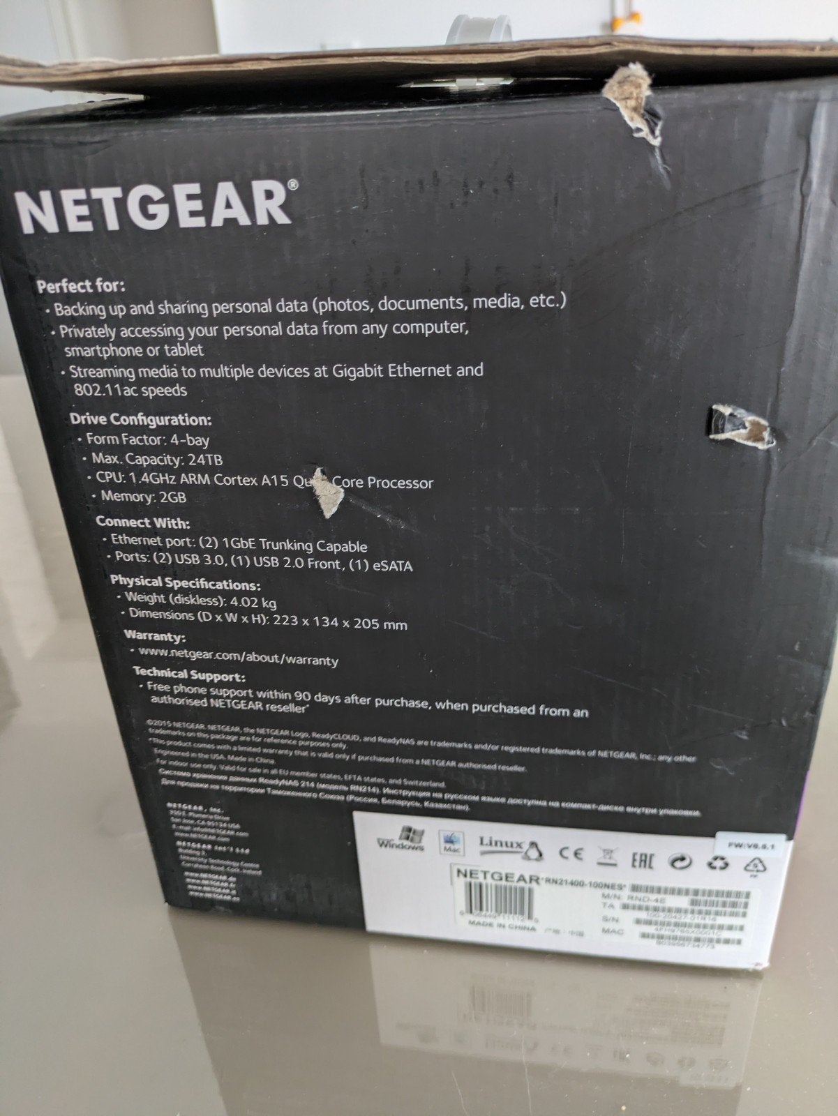 Netgear ReadyNAS 214 - 4-bay NAS (Diskless)+eda500, Computers en Software, Verzenden, Zo goed als nieuw