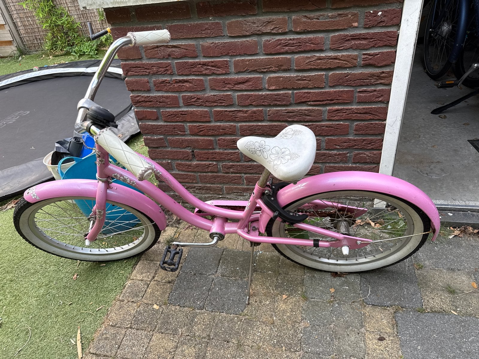 Roze kinderfiets Electra met bloemendesign, Ophalen, Gebruikt, 20 inch of meer