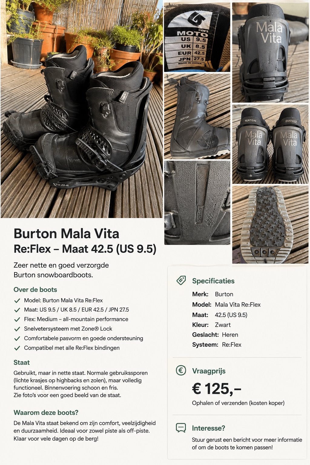 Burton Snowboardbindingen en schoenen - Maat 42.5, Kleding | Dames, Ophalen of Verzenden, Gedragen, Maat 42/44 (L), Overige typen