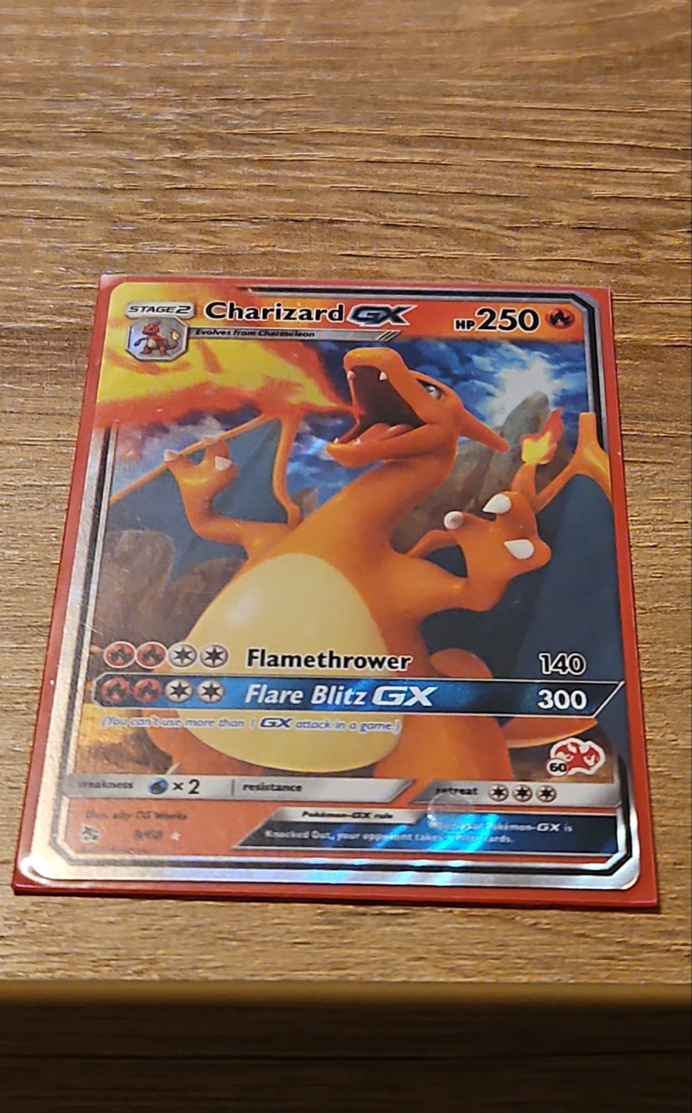 Charizard GX Pokémon Kaart - HP 250 - Zeldzaam, Ophalen of Verzenden, Zo goed als nieuw, Losse kaart
