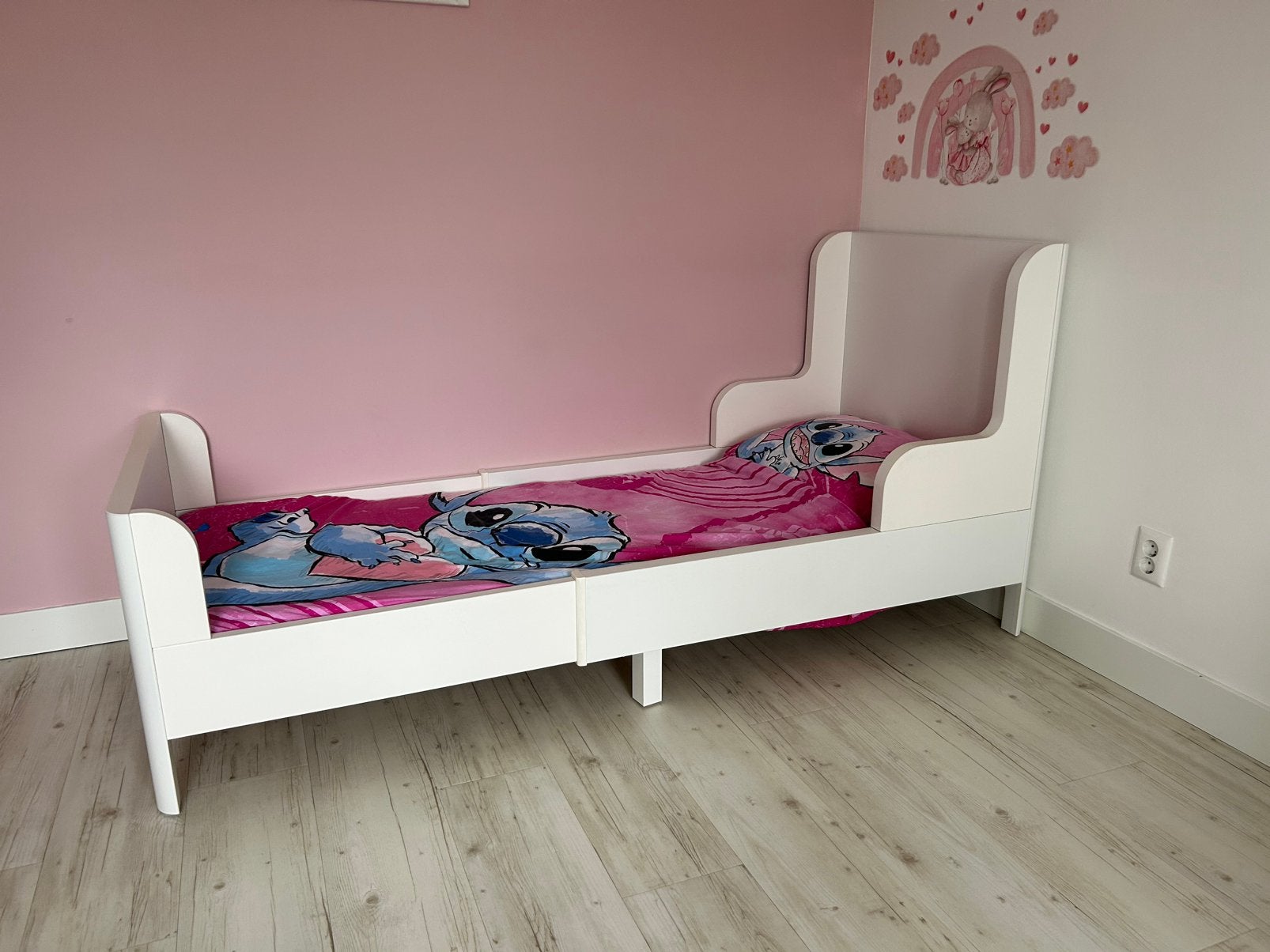 BUSUNGE Meegroeibed, wit, 80x200 cm, Ophalen, 70 tot 85 cm, Zo goed als nieuw, Matras