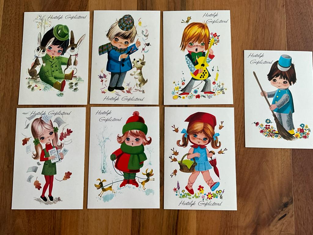 7 oude kinderkaarten, Verzamelen, Ansichtkaarten | Themakaarten, Ophalen of Verzenden