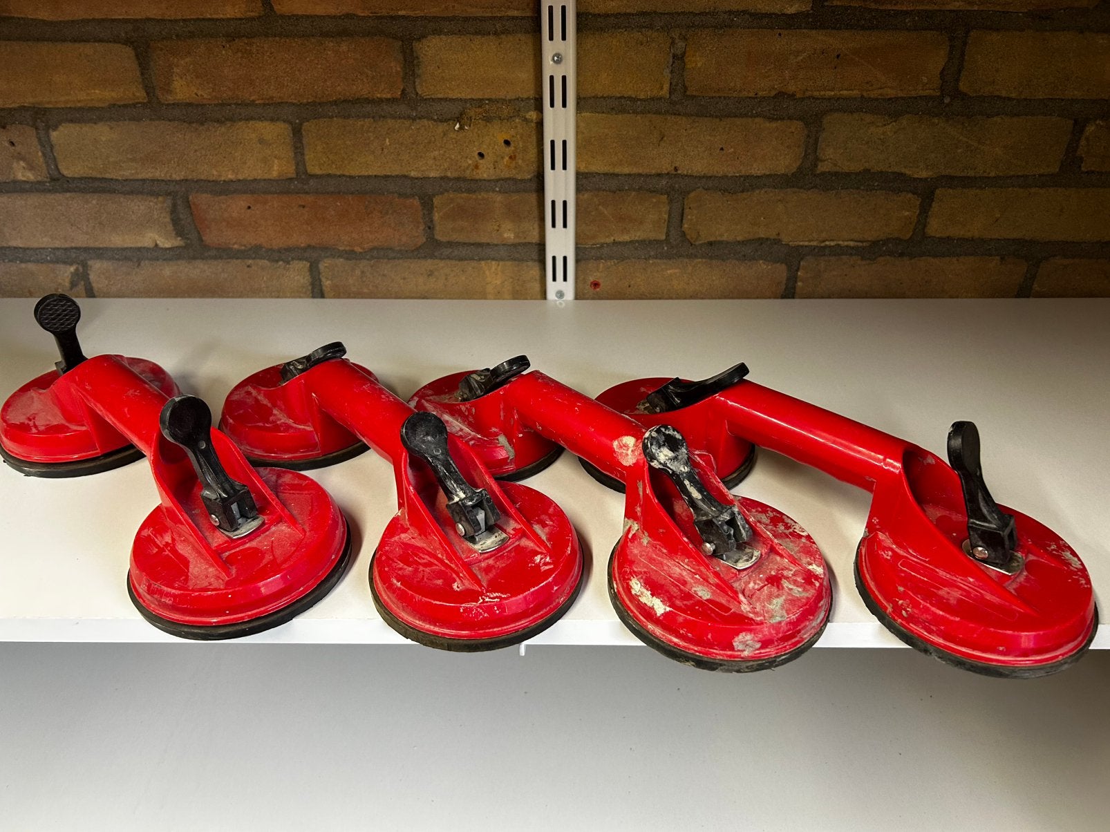 4x Glasdrager / Zuignap – €15 voor de set, Doe-het-zelf en Verbouw, Glas en Ramen, Ophalen of Verzenden, Gebruikt, Minder dan 80 cm