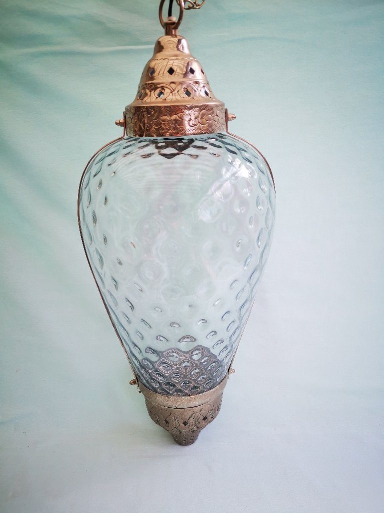 Grote Ibiza Style Hanglamp Ananas Glas, Zo goed als nieuw, Glas, Ibiza,, E27 (groot)