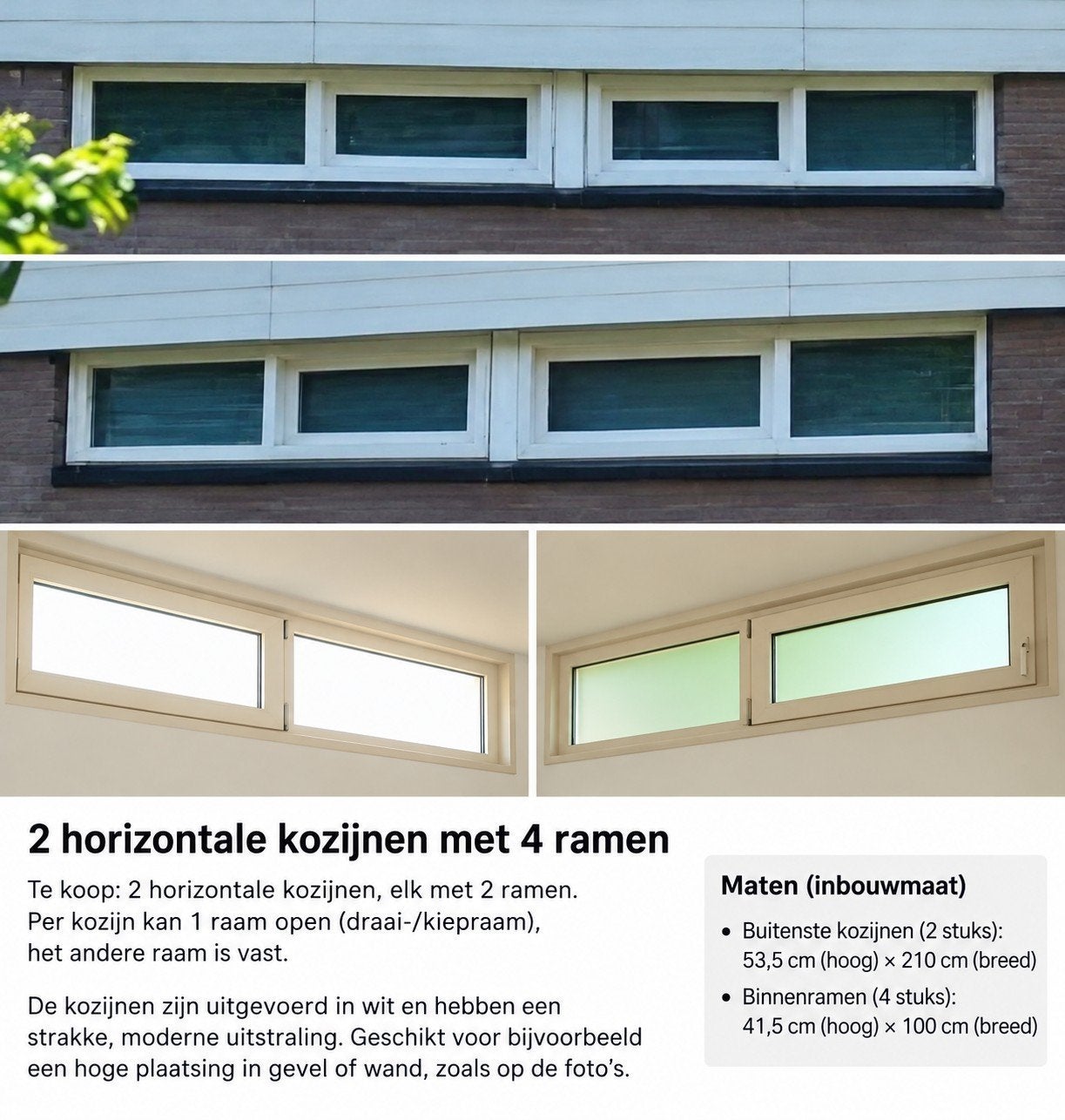 Set van 2 REHAU Kunststof Kozijnen met Ventilatieramen zgan, Ophalen, Kunststof, Raamkozijn