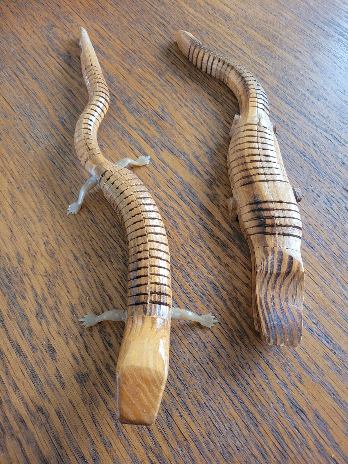 Houten Krokodil en Hagedis - 40 cm lang, Antiek en Kunst, Ophalen of Verzenden