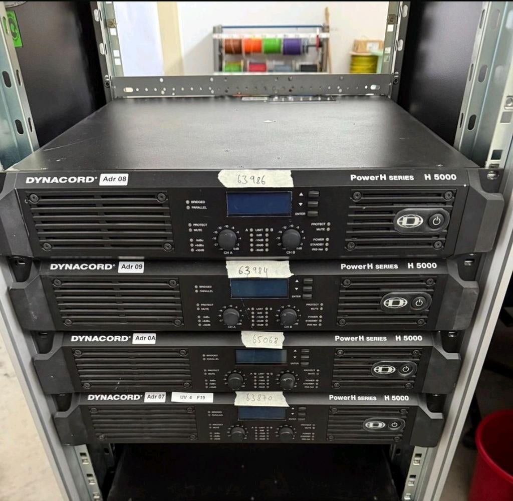 3x Dynacord H5000 en 5x H2500 Versterkers met RCM Module, Ophalen