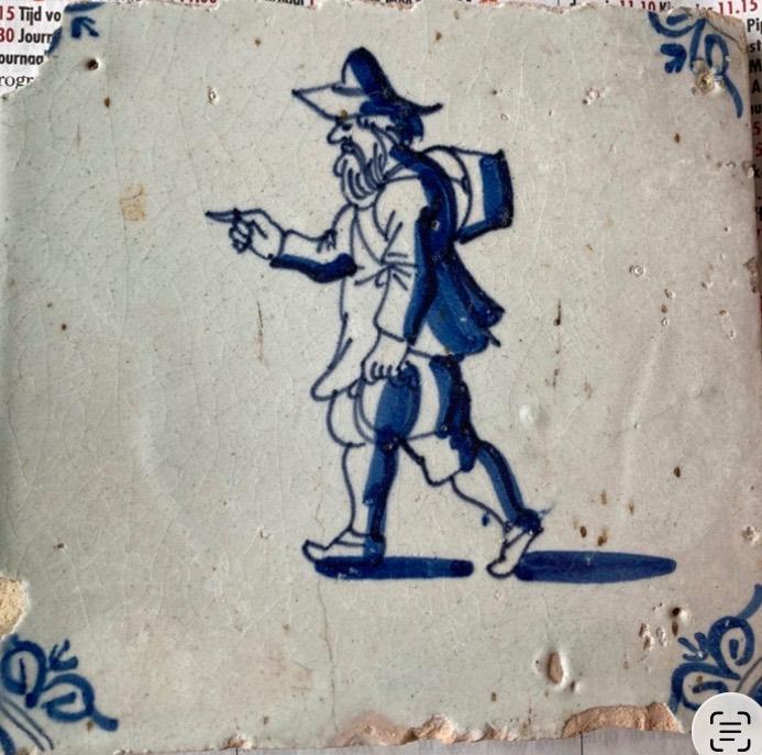 Antieke tegel, Ophalen of Verzenden