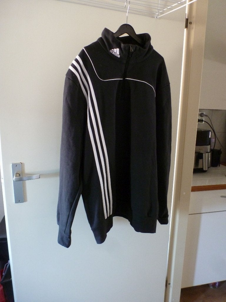 ADIDAS sport sweater zwart wit L -GRATIS zend, Kleding | Heren, Maat 52/54 (L), Verzenden, Zwart, Zo goed als nieuw