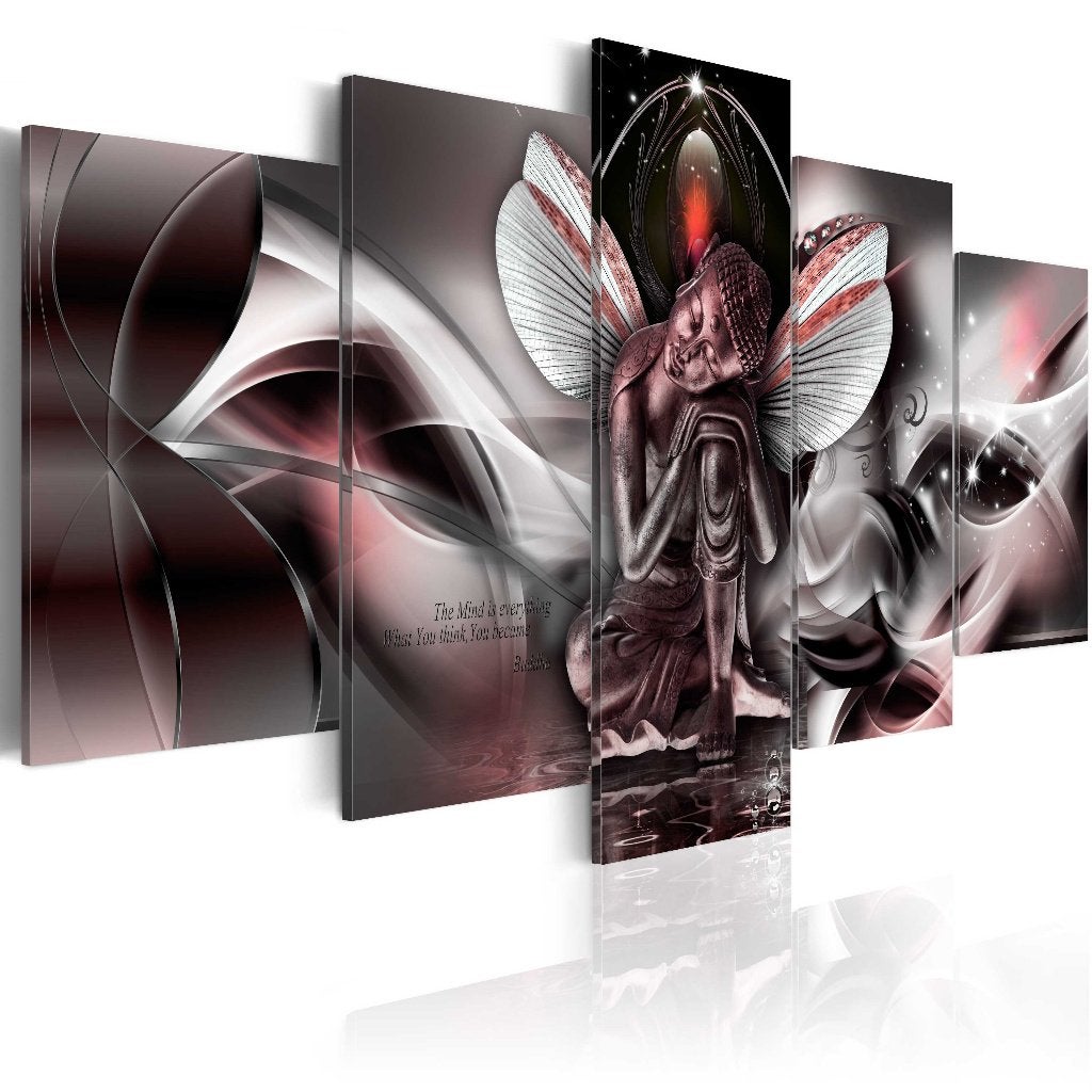 791 Buddha Boedha XXL 5 Luik Canvas Schilderij 200x100 Nieuw, Nieuw, 125 cm of meer, Ophalen of Verzenden, Schilderij