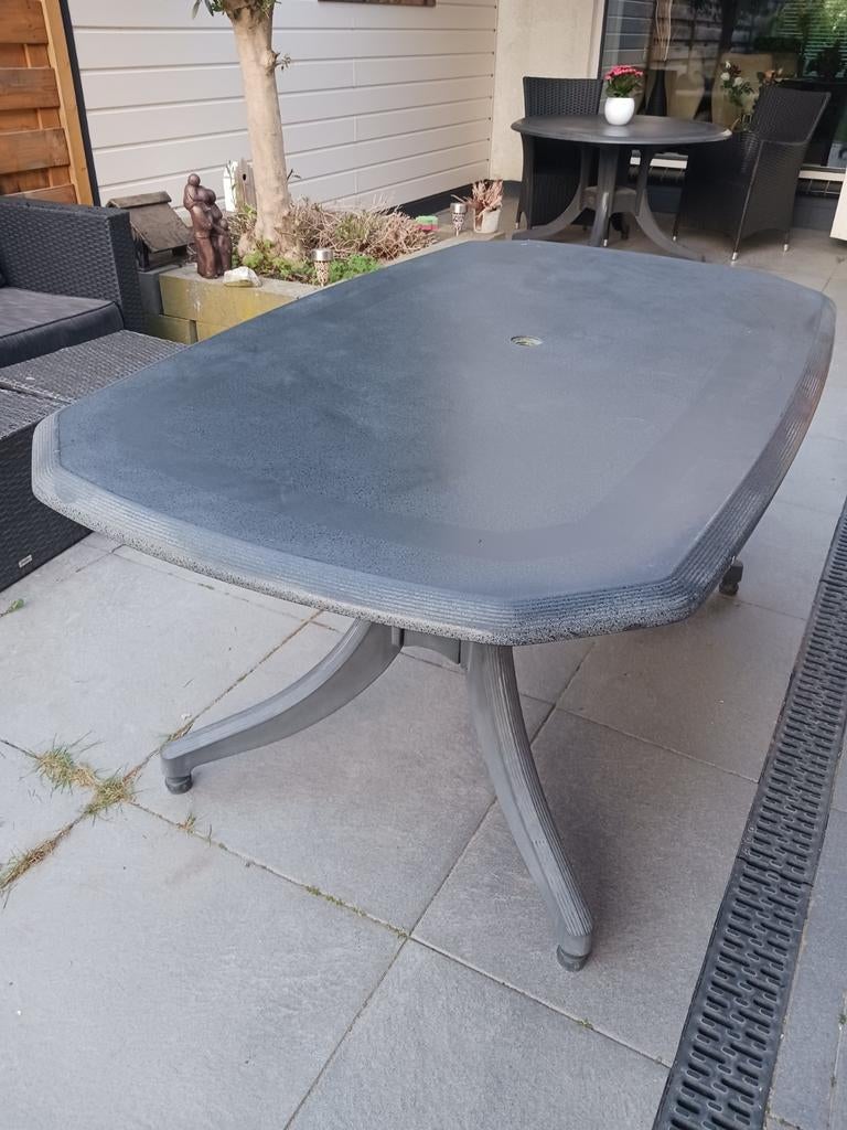 Hartman tuintafel 165x95x73 cm - Robuust en Ruim, Tuin en Terras, Ophalen, Gebruikt, Rechthoekig, Kunststof