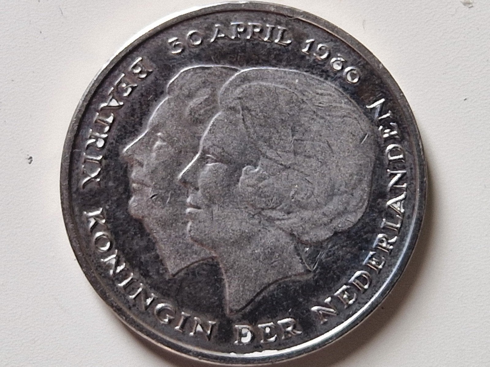 1 gulden 1980 dubbelkop, Ophalen of Verzenden, Koningin Beatrix, 1 gulden, Losse munt