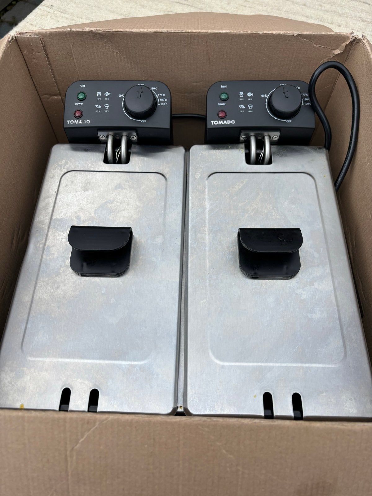 Tomado TDF6001S Duo Frituurpan, Witgoed en Apparatuur, Frituurpannen, 4 liter of meer, Ophalen, Nieuw, Duo-friteuse