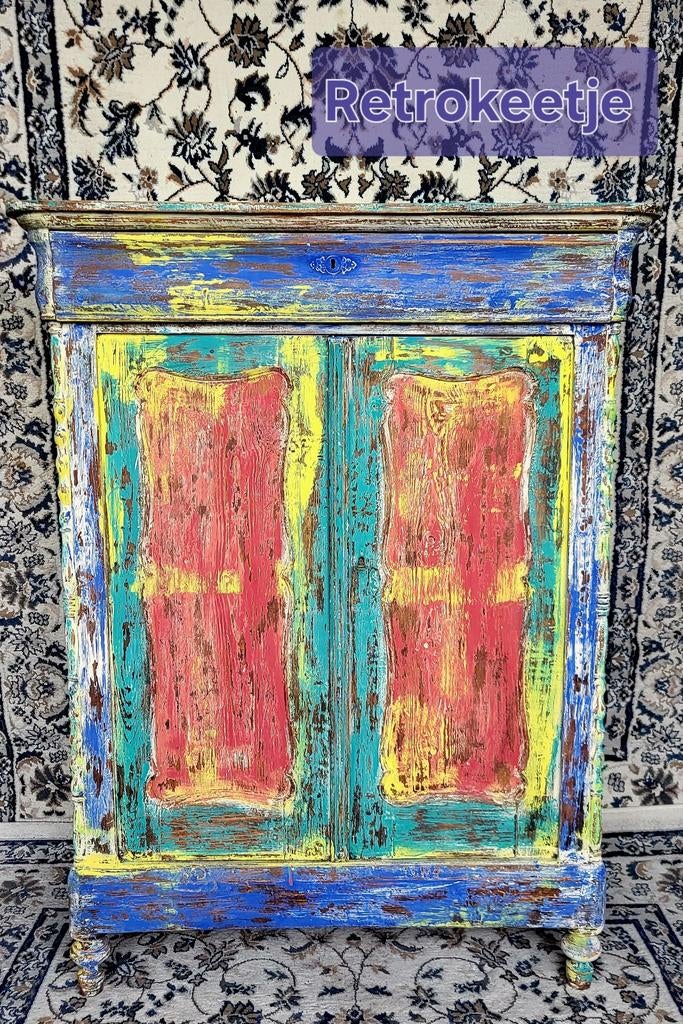 Boho/Mexicaans/Meidenkast/Kast, Antiek en Kunst, Curiosa en Brocante, Ophalen of Verzenden