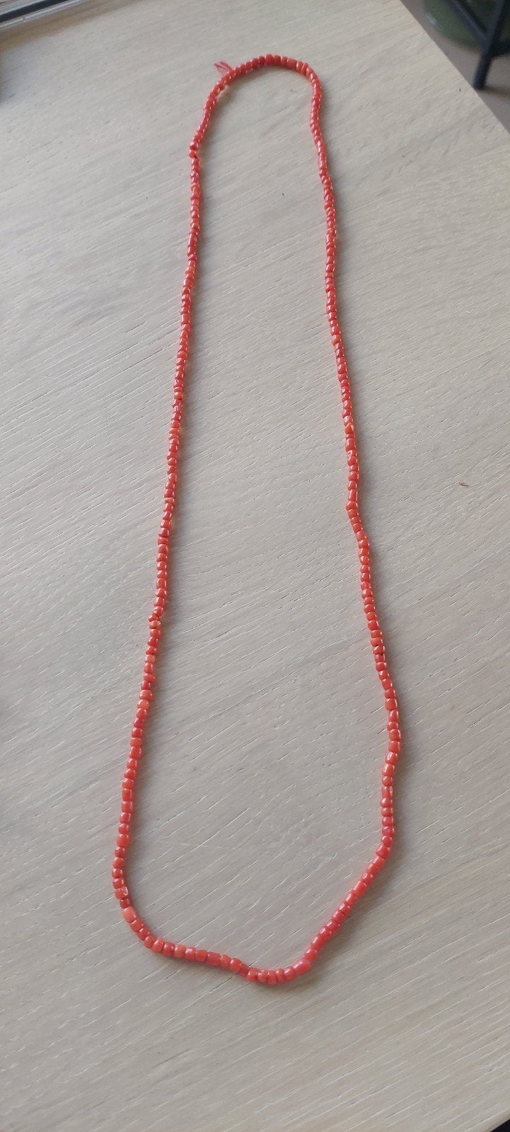 Vintage Koraal Ketting, Sieraden, Tassen en Uiterlijk, Kettingen, Ophalen, Gebruikt, Oranje, Steen of Mineraal