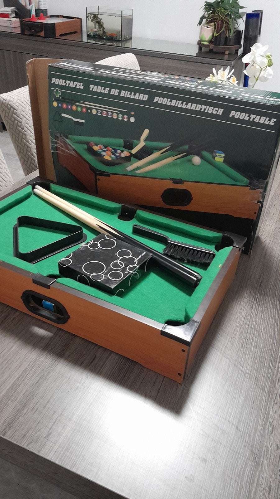 Compacte Pooltafel met Accessoires, Ophalen of Verzenden, Gebruikt, Pooltafel