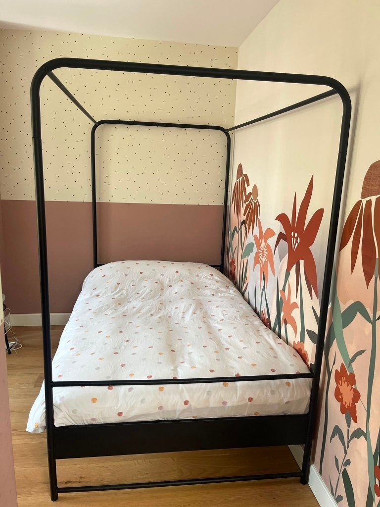 VT Wonen hemelbed 200x120 incl. matras, Ophalen, Gebruikt, Zwart, Twijfelaar