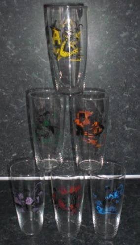 BROCANTE ! * 7 LIMONADEGLAZEN * Boertjes en Boerinnetjes *, Glas of Glazen, Verzenden, Nieuw, Glas