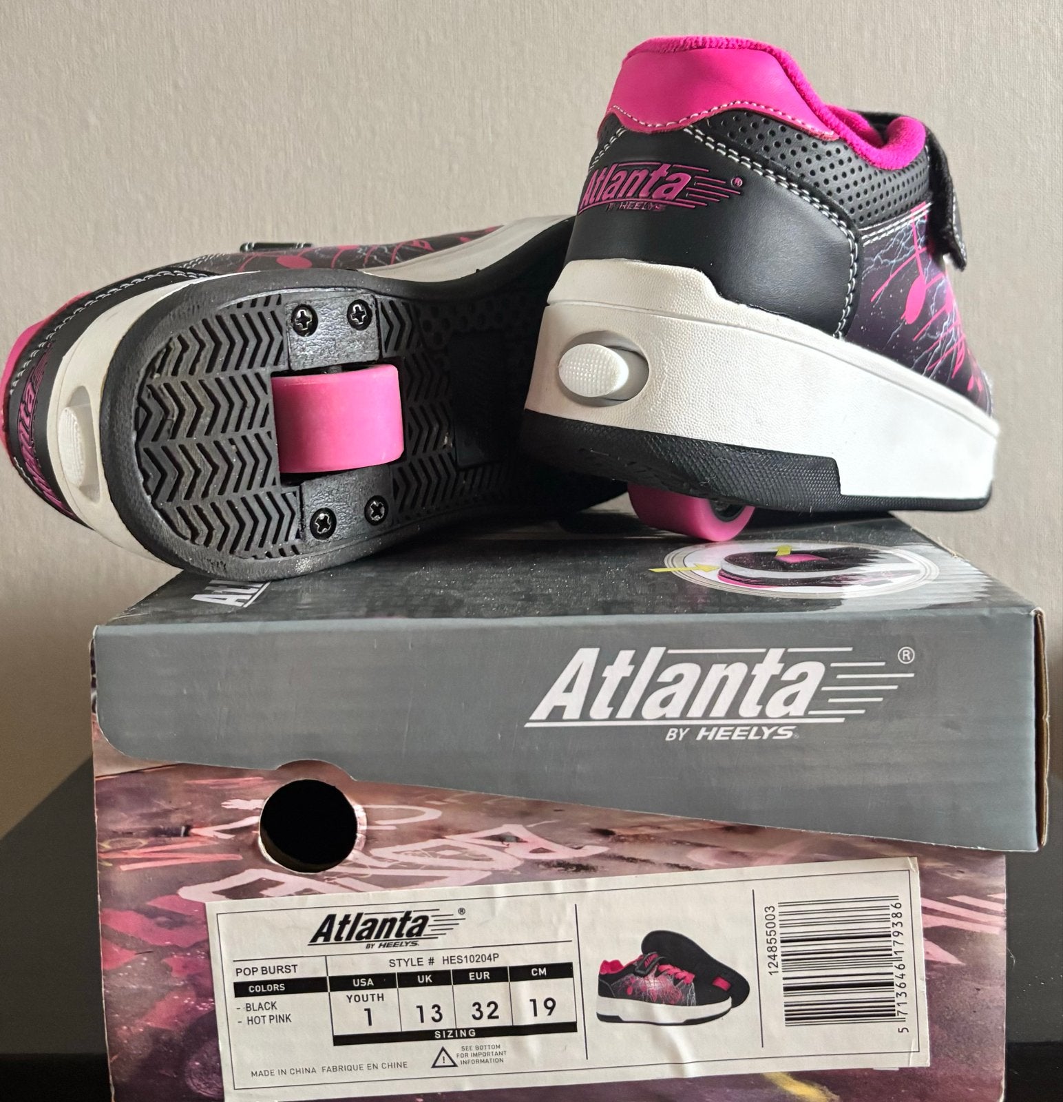 Atlanta by Heelys rolschoenen - Zwart/Roze - Maat 32, Ophalen, Zo goed als nieuw, Kinderen