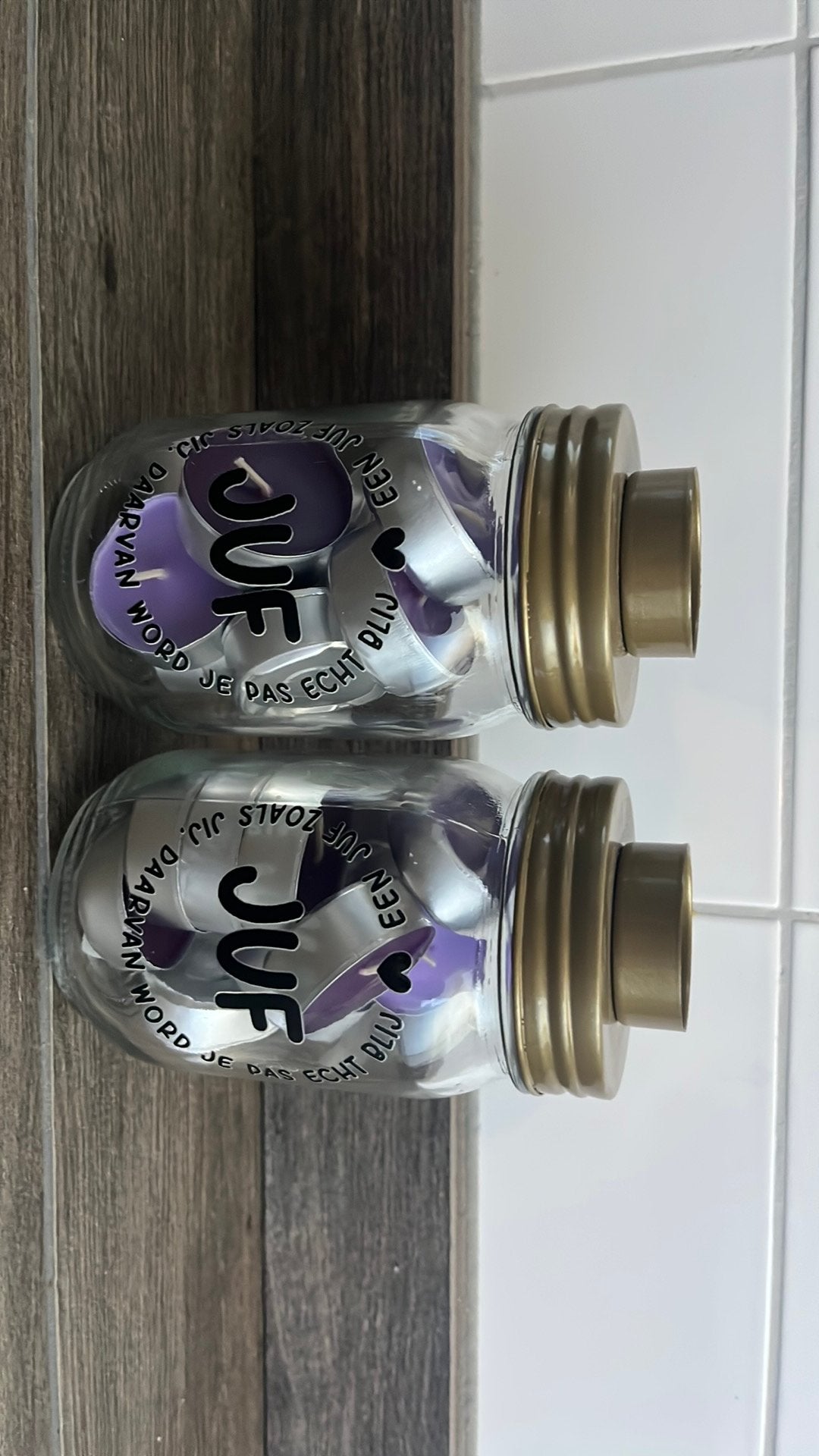 2 stuks Bedankje juf, Overige materialen, Nieuw, Ophalen of Verzenden, Kaars