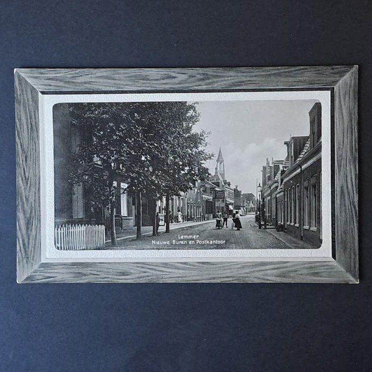 Lemmer Friesland Nieuwe Buren en Postkantoor 1917, Verzamelen, Ansichtkaarten | Nederland, Verzenden, Voor 1920, Friesland