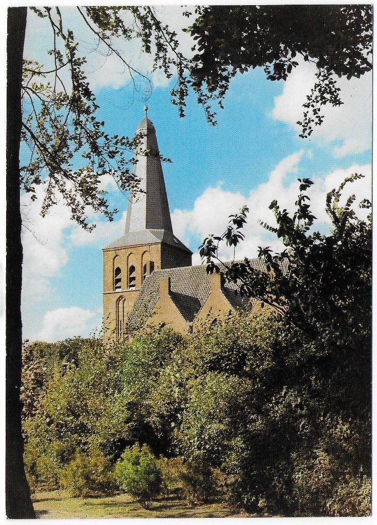 Groot ammers n h kerk gelopen ansichtkaart ( b4844 ), Ophalen of Verzenden, 1980 tot heden, Gelopen