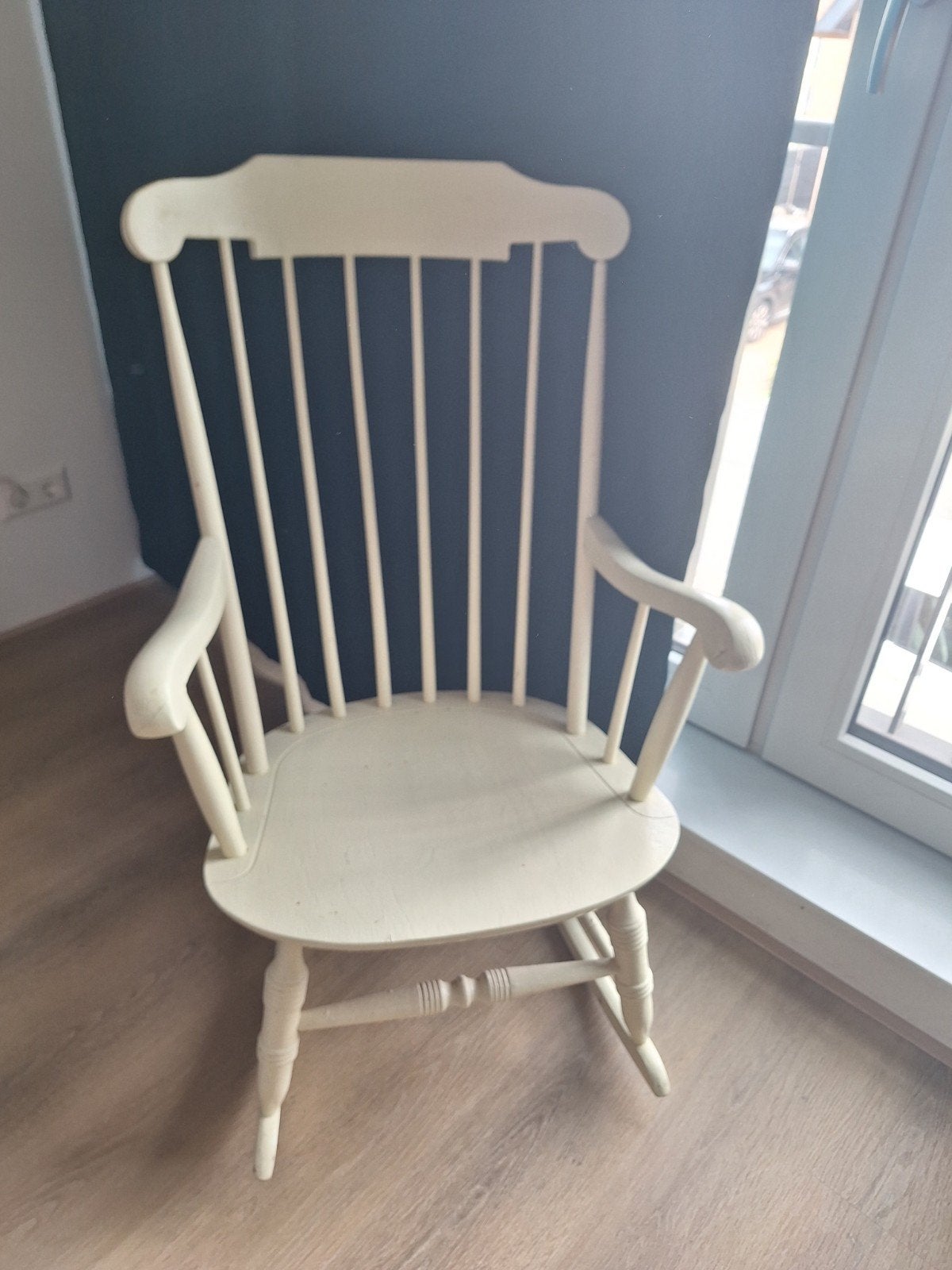 Schommelstoel, Huis en Inrichting, Stoelen, Ophalen, Gebruikt, Wit, Eén