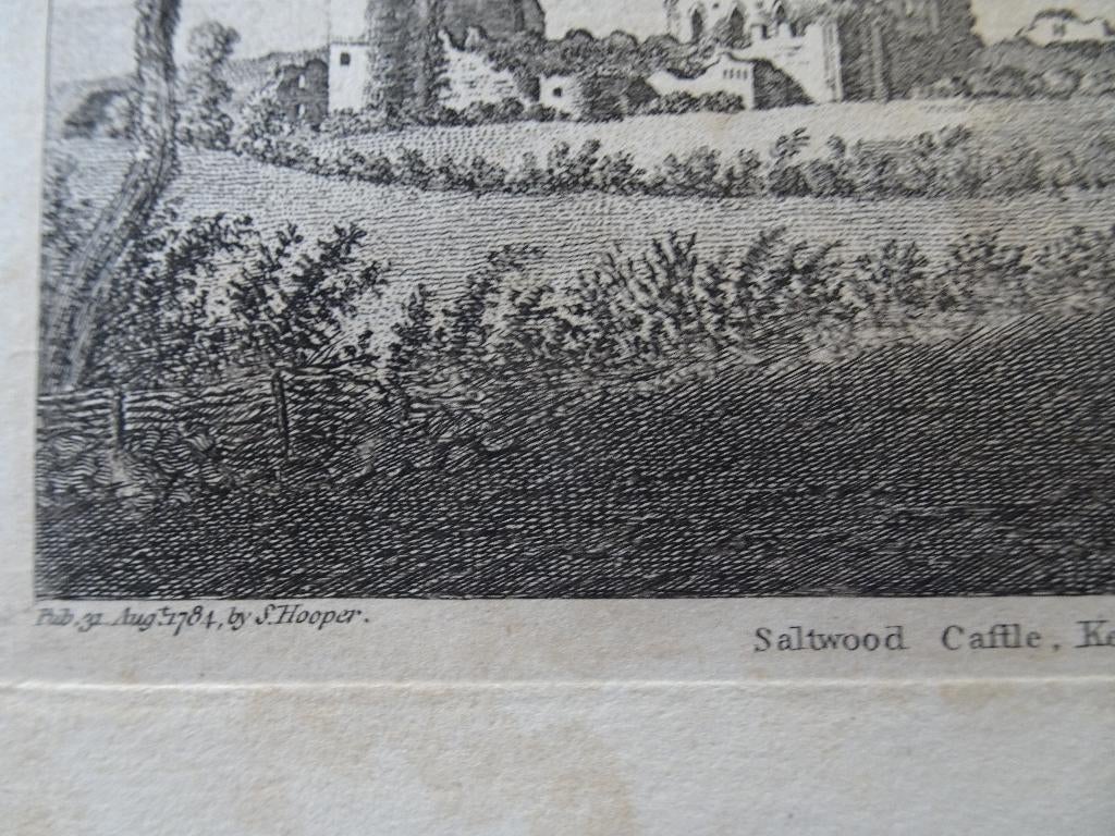 ets Saltwood castle Kent, Engeland, S. Hooper, 1784, Architectuur, Origineel, 1700 - 1799, Verzenden