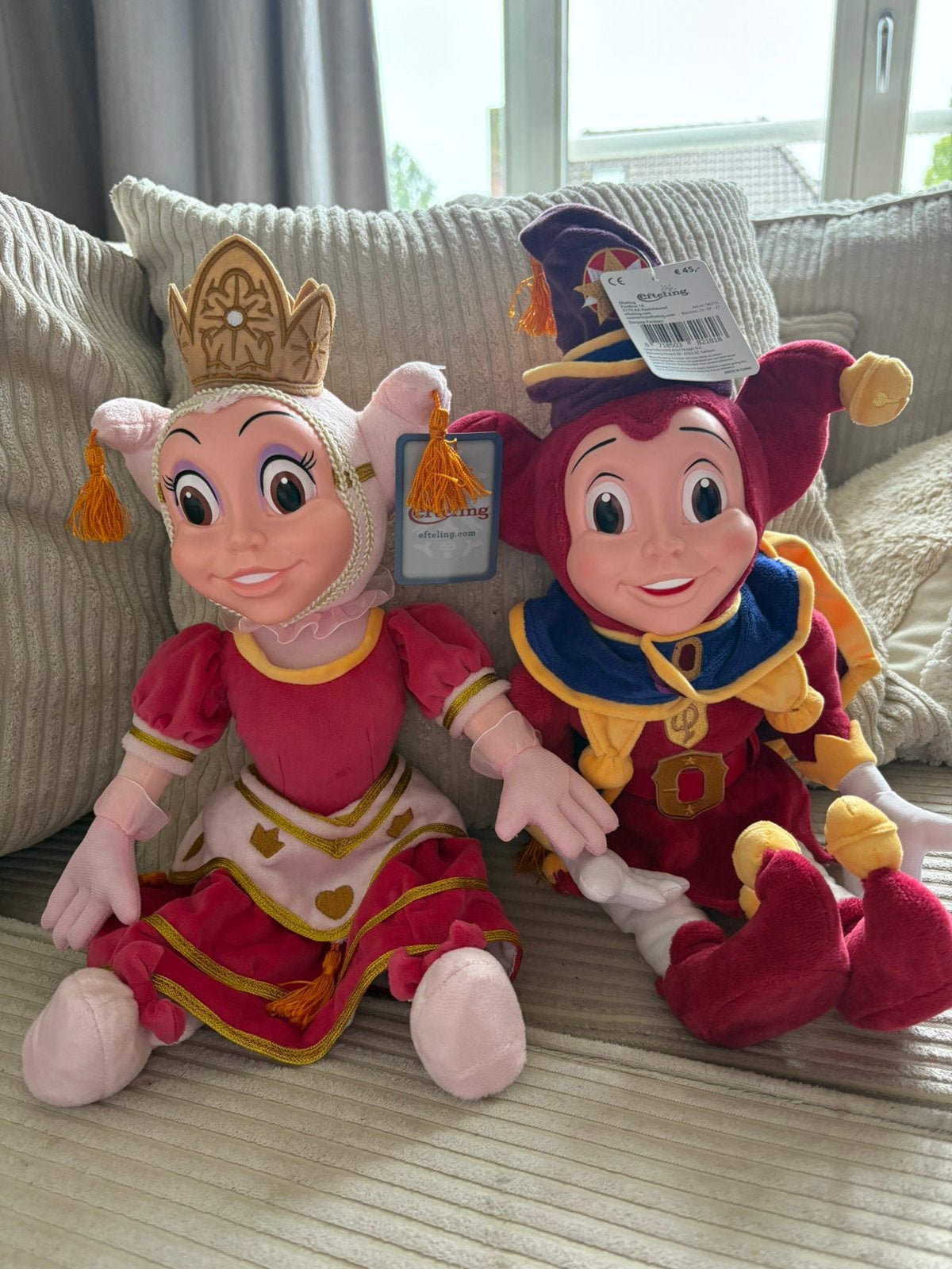 2 knuffels efteling pardoes en pardijntje, Ophalen of Verzenden, Zo goed als nieuw, Overige typen