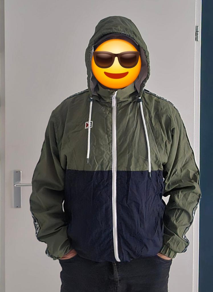 Karl Kani vintage retro windbreaker jacket L, Maat 52/54 (L), Zwart, Ophalen of Verzenden, Zo goed als nieuw