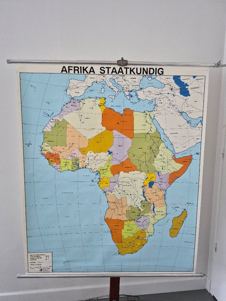 Mooie schoolkaart van Afrika., Ophalen of Verzenden, Aardrijkskunde