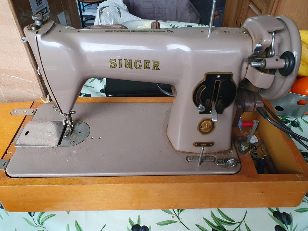 Vintage Singer Naaimachine 15K - Klassiek Model, Ophalen, Gebruikt, Naaimachine, Singer