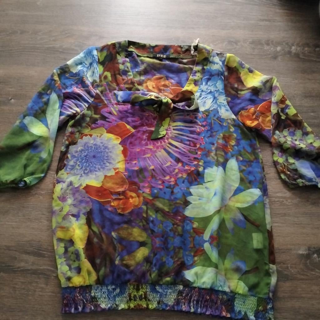 Ned top/ tuniek zomer maat m in nette staat 3 kwart mouwen, Maat 38/40 (M), Paars, Ophalen of Verzenden, Zo goed als nieuw