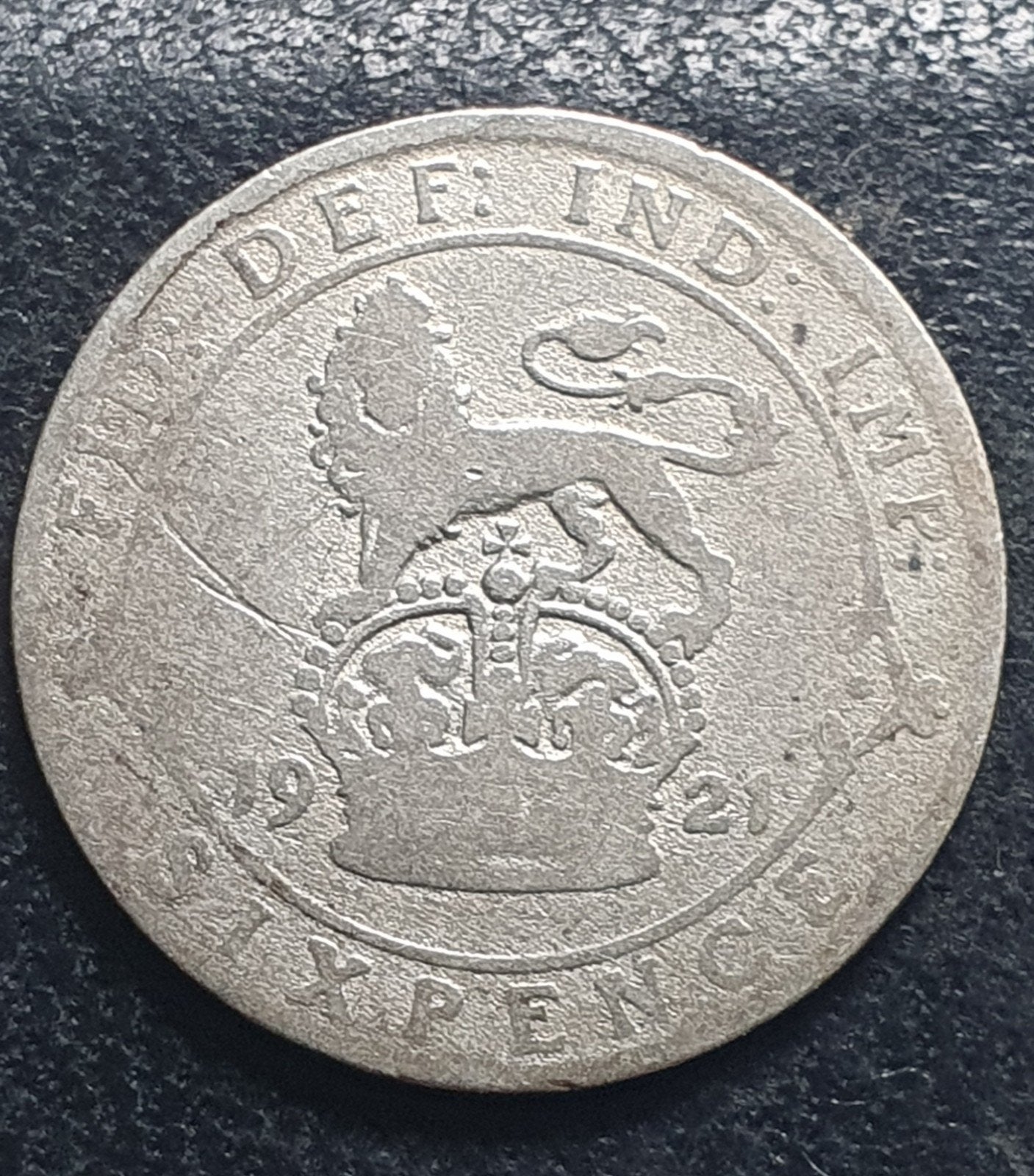 Zilveren 6 pence munt uit 1922 Engeland., Ophalen of Verzenden, Overige landen, Losse munt, Zilver